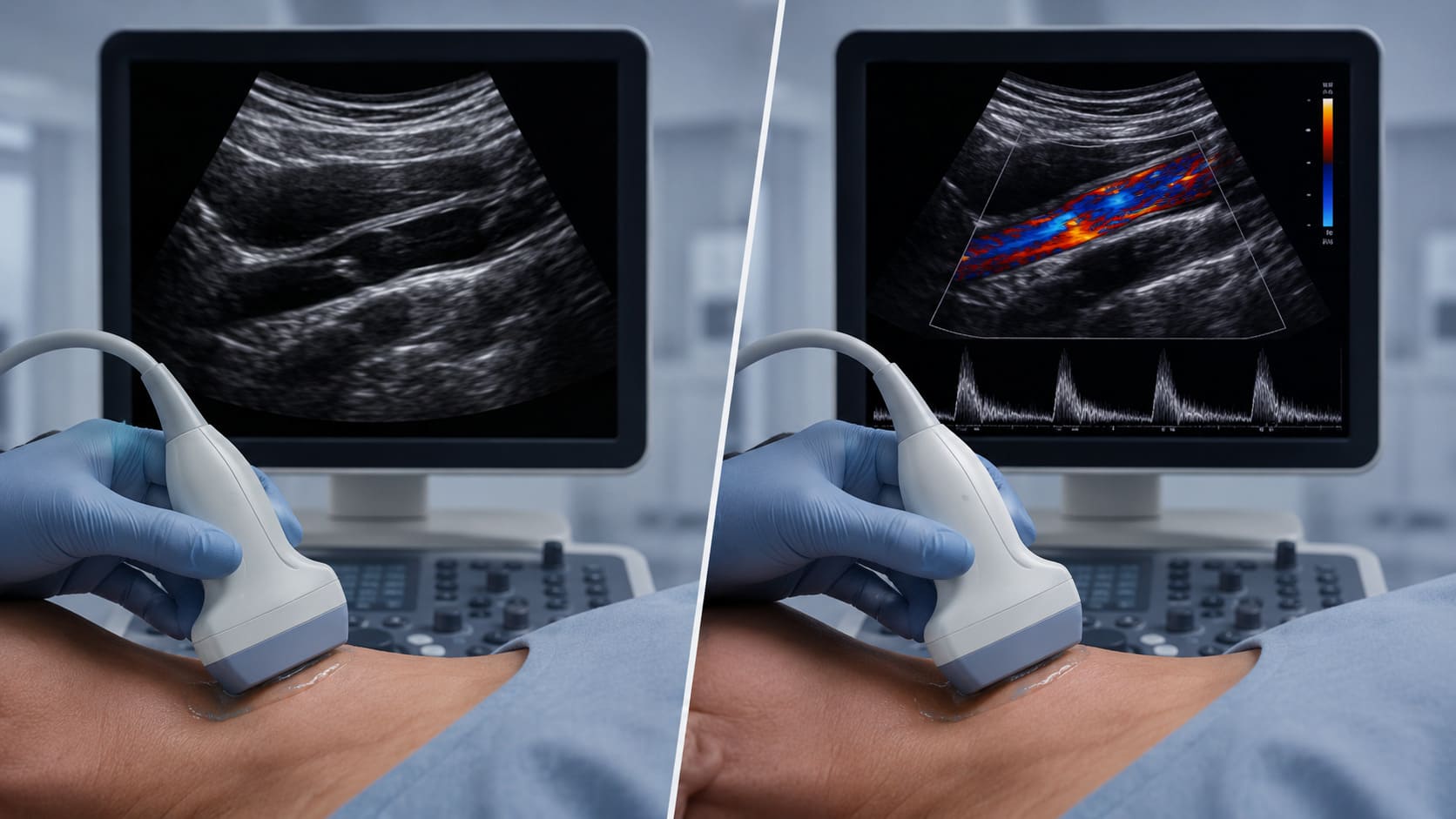 Doppler ultrasound vs regular ultrasound